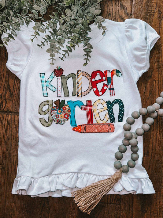 LAST CHANCE: 4T kindergarten crayon shirt