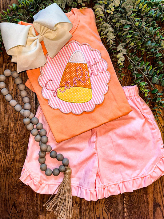 Pink Stripes Candy Corn Outfit